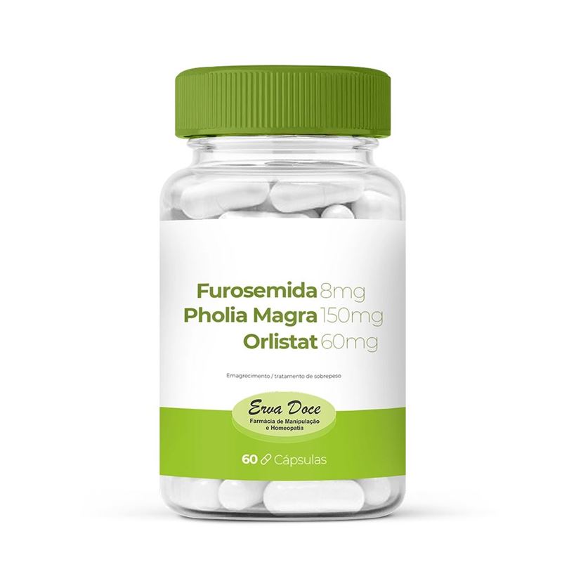 Furosemida 8mg/ Pholia Magra 150mg/ Orlistat 60mg 60 Cápsulas